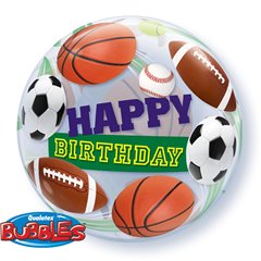 Balon Bubble 22"/56cm Qualatex, Birthday Sport Balls, 34821