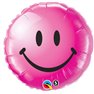 Balon Folie 45 cm Smiley Face Fuchsia, Qualatex 29864
