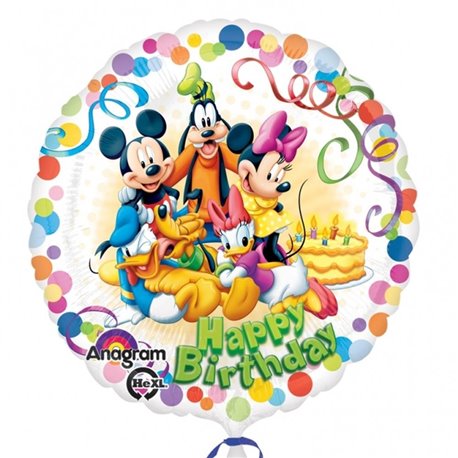 Balon Folie 45 cm Mickey & Friends "Happy Birthday", Amscan 29007