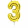 Balon folie cifra 3 auriu - 41cm, Amscan 33081