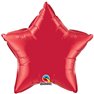 Balon folie Ruby Red metalizat cu forma de stea - 50 cm, Qualatex 12626, 1 buc
