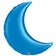 Balon folie Sapphire Blue cu forma de semiluna - 89 cm, Qualatex 82749, 1 buc