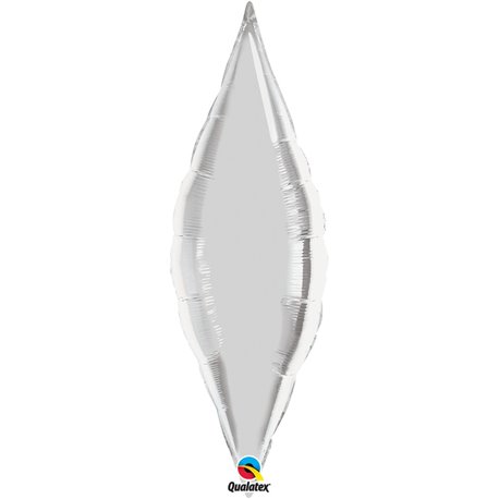 Balon Folie Argintiu Metalizat Taper - 97 cm, Qualatex 16336, 1 buc