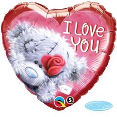 Balon Folie 45 cm Inima Teddy Bear I love You, Qualatex 20811
