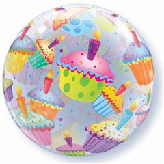 Balon Bubble 22"/56cm Qualatex, Cupcakes, 34407