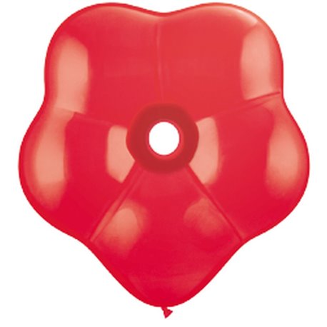 Balon latex floare, GEO Blossom 6", Red, Qualatex 43630, Set 100 buc