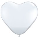 Baloane latex in forma de inima, Diamond Clear, 6", Qualatex 43635, set 100 buc