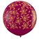 Baloane latex Jumbo 3 ft inscriptionate Elegant Roses-A-Round Sparkling Burgundy, Qualatex 28176, 1 buc