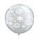 Baloane latex Jumbo 3 ft inscriptionate Snowflakes & Circles Diamond Clear, Qualatex 60281, 1 buc