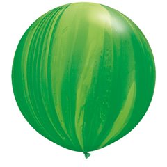 Balon Latex Superagate 30 inch (75 cm), Green Rainbow, Qualatex 63757, set 2 buc
