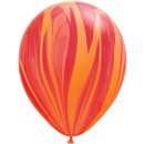 Balon Latex SuperAgate 11 inch (28 cm), Red Orange, Qualatex 91540, set 25 buc