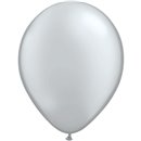 Balon Latex Silver 5 inch (13 cm), Qualatex 43603, set 100 buc