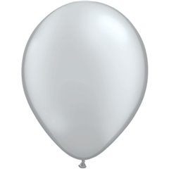 Balon Latex Silver 16 inch (41 cm), Qualatex 43901, set 50 buc