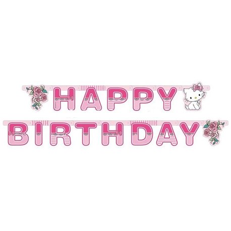 Banner decorativ pentru petrecere 1.8 m, Happy Birthday cu Charmmy Kitty, Amscan 551732, 1 buc 