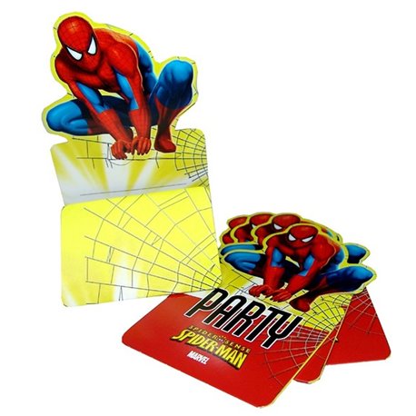 Invitatii de petrecere Spiderman, Amscan RM551583, Set 6 buc
