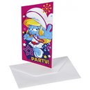 Invitatii de petrecere Strumfi, Amscan RM552505, Set 6 buc