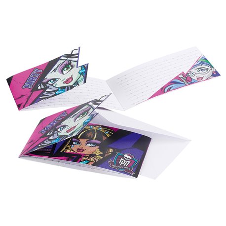 Invitatii de petrecere Monster High, Amscan RM552519, Set 6 buc