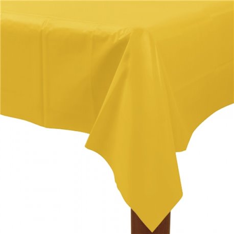 Fata de masa din plastic pentru petreceri - Sunshine Yellow, 137cm x 274 cm, Amscan 77015-09, 1 buc