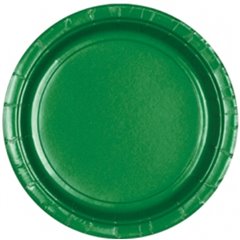 Farfurii uni Festive Green 23 cm pentru petreceri, Amscan 55015-03, Set 8 buc