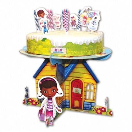 Suport tort cu Doc McStuffins pentru petreceri copii, 25 x 13cm, Amscan 996908, 1 buc