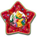 Farfurii petrecere copii 23 cm Winnie the Pooh Christmas, Amscan RM550819, Set 5 buc