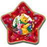 Farfurii petrecere copii 23 cm Winnie the Pooh Christmas, Amscan 550819, Set 5 buc