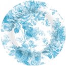 Farfurii carton petrecere 23 cm cu floricele albastre, Amscan 559891-54, Set 8 buc