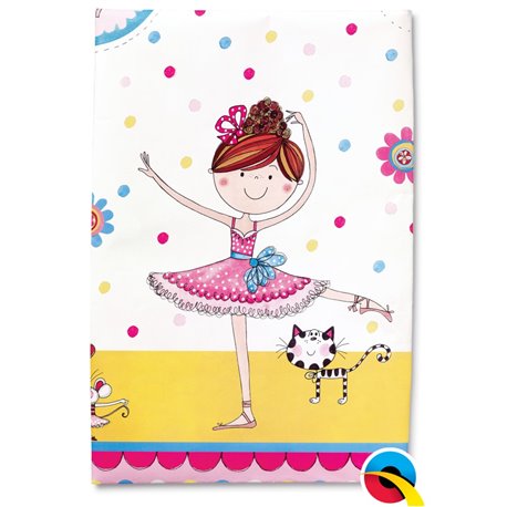 Fata de masa din plastic pentru petrecere copii - Ballerina, 180 x 120 cm, Qualatex 50888, 1 buc