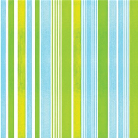 Servetele de masa cu dungi albastre si verzi pentru petreceri - 33 cm, Amscan RM551881, Set 20 buc