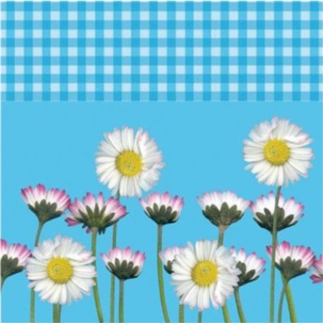 Servetele de masa albastre cu margarete pentru petreceri, 33 cm, Amscan 551861, Set 20 buc