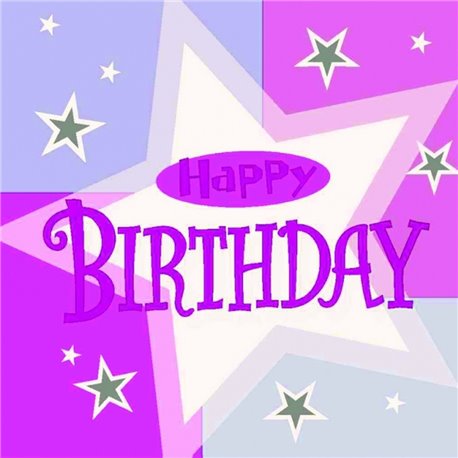 Servetele de masa pentru petrecere - Happy Birthday, 33 x 33 cm, Amscan 991803, Set 16 buc
