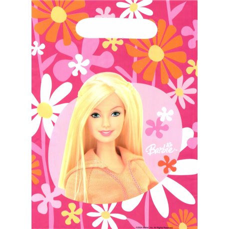 Pungute pentru cadouri copii la petreceri - Barbie, Amscan RM550370, Set 6 buc