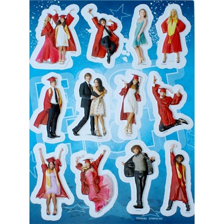 Stickere decorative 3D pentru copii - High School Musical, Radar 51165, Set 12 piese