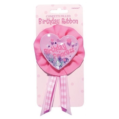 Insigna roz pentru fetite Birthday Princess, Amscan 210010, 1 buc