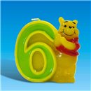 Lumanare aniversara Cifra 6 pentru tort cu Winnie the Pooh, Amscan RM551080, 1 buc