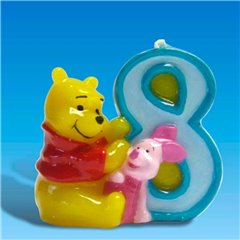 Lumanare aniversara Cifra 8 pentru tort cu Winnie the Pooh, Amscan RM551082, 1 buc