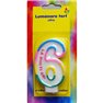 Lumanare aniversara pentru tort, Cifra 6 cu mesajul "La multi ani!", Radar SMFIT.LMA6, 1 buc