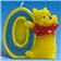 Lumanare aniversara Cifra 0 pentru tort cu Winnie the Pooh, Amscan 551088, 1 buc