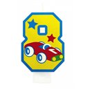 Lumanare aniversara Cifra 8 pentru tort, Amscan RM551758, 1 buc