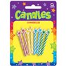 Lumanari aniversare pentru tort milticolore cu stelute, Amscan INT175217, Set 8 buc