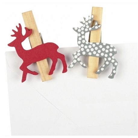 Decoratiuni pentru Craciun, Clestisori cu reni, Amscan RM552260, Set 6 buc