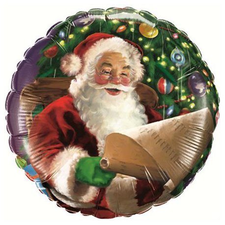 Balon Folie 45 cm cu Mos Craciun, Qualatex 32343