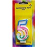 Lumanare aniversara pentru tort, Cifra 5 cu mesajul "La multi ani!", Radar SMFIT.LMA5, 1 buc