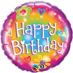 Balon Folie 45 cm Birthday Bright, Qualatex 16810