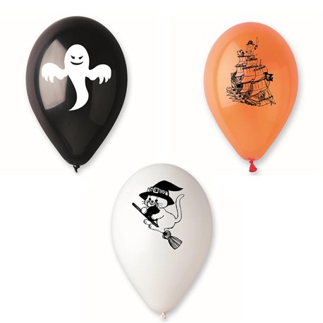 Baloane latex 10"/26cm inscriptionate pentru Halloween, Radar GI90.HALLOWEEN