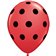 Baloane latex 5''/13cm rosii - Big Polka Dots, Qualatex 26153