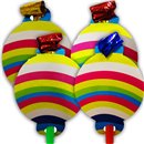 Suflatori asortate Happy Birthday medalion - 12 cm, Radar SMEDALION, Set 4 buc