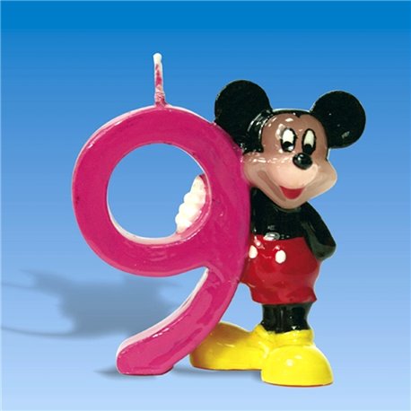 Lumanare aniversara Cifra 9 pentru tort cu Mickey Mouse, Amscan RM551108