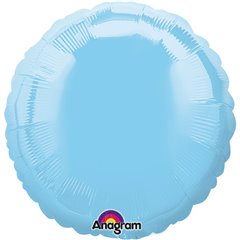 Balon Mini-Folie Rotund Uni Pearl Light Blue - 7"/18cm, Amscan 24169