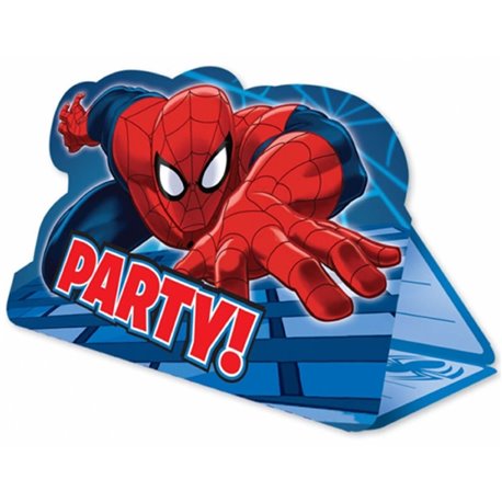 Invitatii de petrecere cu Spiderman, Amscan 999280, Set 8 buc